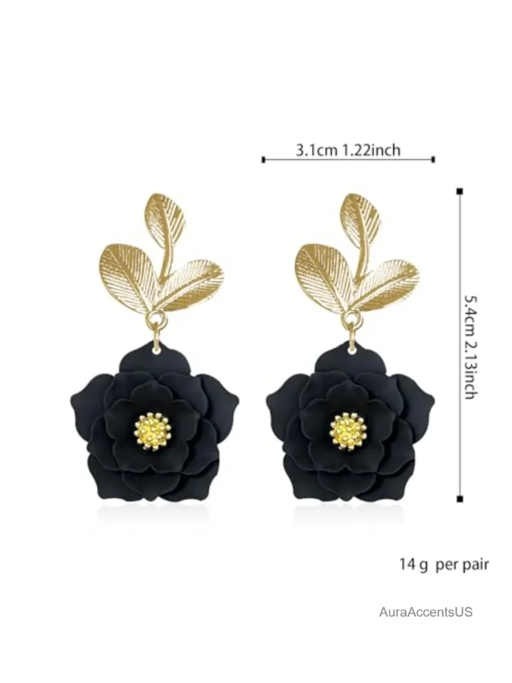 Bohemian Floral Leaf Stud Earrings Lightweight Acrylic Summer Jewelry